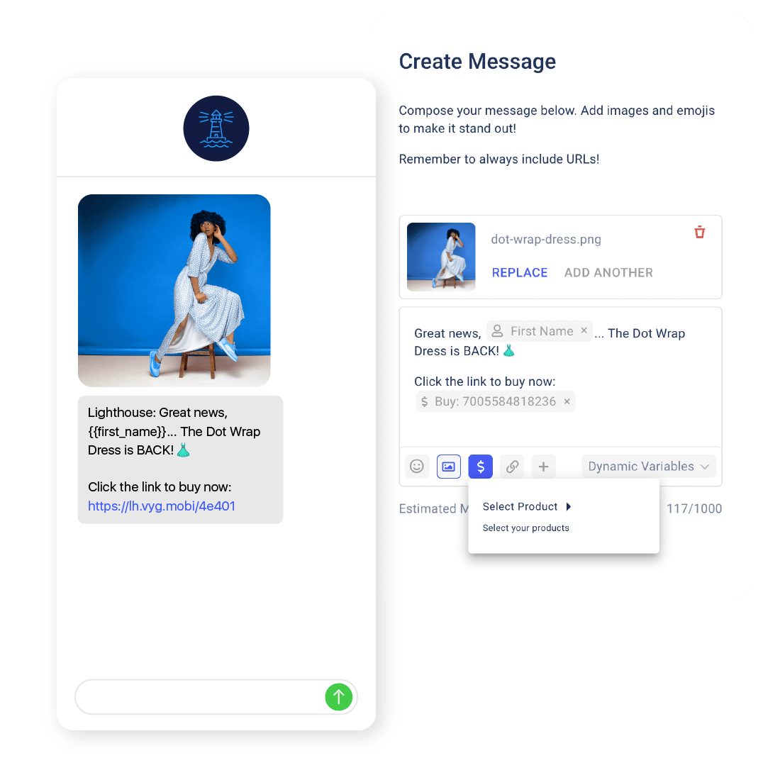 Voyage Click-to-Buy in text messages