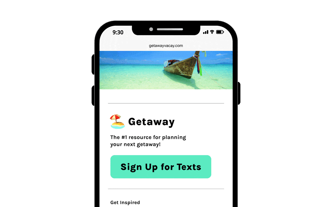 Voyage Two-tap Anywhere SMS Opt-in